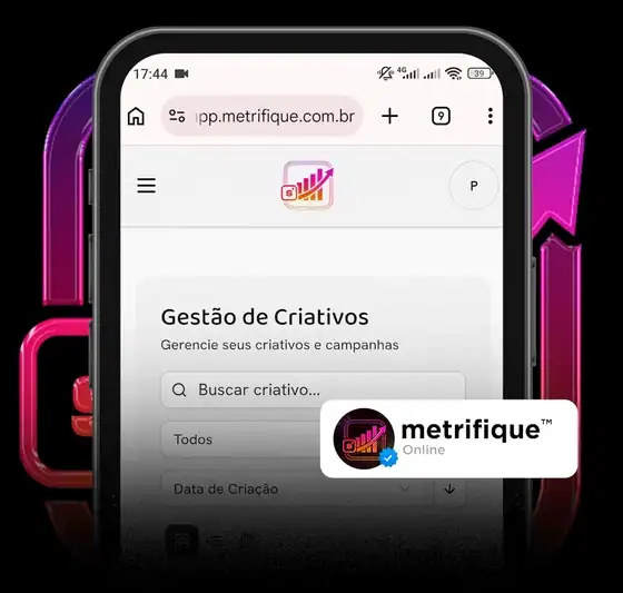 Painel da Metrifique mostrando o gasto da conta